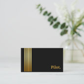 ブラック&金ゴールドパイロットプロフェッショナル 名刺 (スタンド正面)
