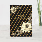 ブラック&金ゴールドパーソナライズされたグリーティングカード カード (正面)