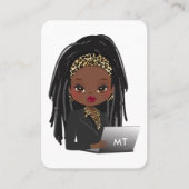 ブラック&金ゴールドヒョウボスレディービジネスカード 名刺 (正面)