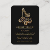 ブラック&金ゴールドヒョウボスレディービジネスカード 名刺 (裏面)