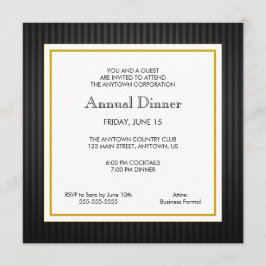 ブラック&金ゴールドビジネスプロフェッショナルディナー 招待状