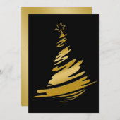 ブラック&金ゴールドビジネスホリディグリーティング シーズンカード (正面/裏面)