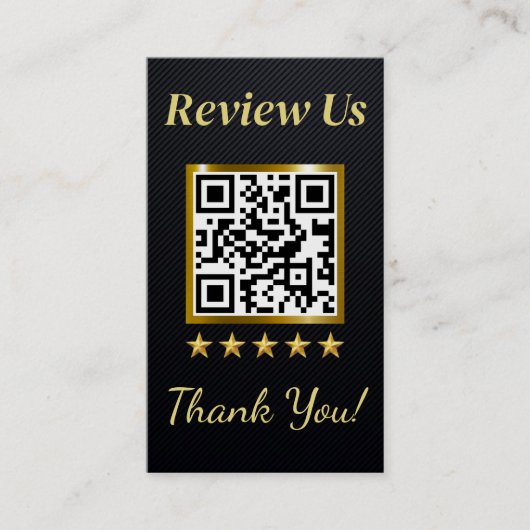 ブラック&金ゴールドビジネスレビューカードテンプレート 名刺 (正面)