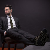 ブラック&金ゴールドビットコイン暗号コインパターン ネクタイ