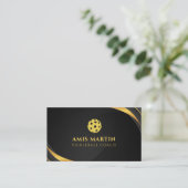 ブラック&金ゴールドピックボールコーチ 名刺 (スタンド正面)