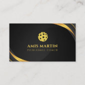 ブラック&金ゴールドピックボールコーチ 名刺 (正面)