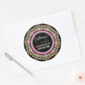 ブラック+金ゴールドピンク：ビジネスプロダクトシール ラウンドシール (封筒)