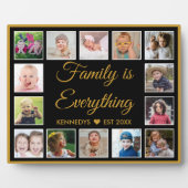 ブラック&金ゴールドファミリー引用文14フォトコラージュ フォトプラーク (正面)