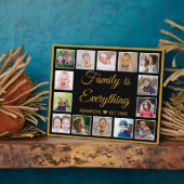 ブラック&金ゴールドファミリー引用文14フォトコラージュ フォトプラーク (側面)