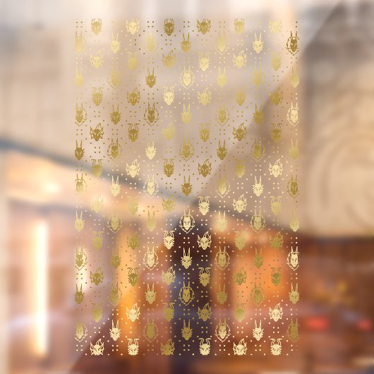 ブラック&金ゴールドファンタジードラゴンパタアーガイルーン ウィンドウサイン (シート2)