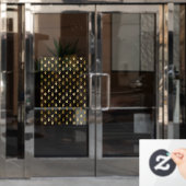 ブラック&金ゴールドファンタジードラゴンパタアーガイルーン ウィンドウサイン (オフィスドア)