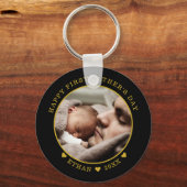 ブラック&金ゴールドファースト・ファースト・ファースト・デーの写真 キーホルダー (正面)