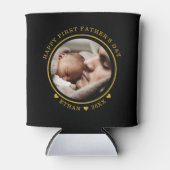 ブラック&金ゴールドファースト・ファースト・ファースト・デーの写真 缶クーラー (正面)