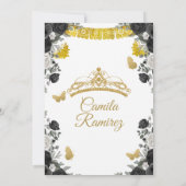 ブラック&金ゴールドフィエスタバタフライミスXV Anos 招待状 (裏面)