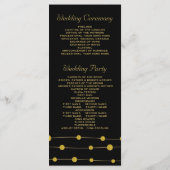 ブラック、金ゴールドフォイルビーズモダンウェディングプログラム プログラム (裏面)