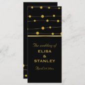 ブラック、金ゴールドフォイルビーズモダンウェディングプログラム プログラム (正面/裏面)