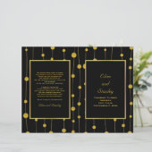 ブラック、金ゴールドフォイルビーズ結婚の折り畳みプログラム (スタンド正面)