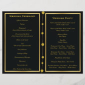 ブラック、金ゴールドフォイルビーズ結婚の折り畳みプログラム (裏面)