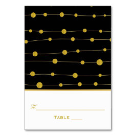 ブラック、金ゴールドフォイルビーズ結婚ズのエスコート座席表 テーブルナンバー