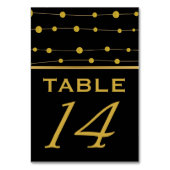 ブラック、金ゴールドフォイルモダンビーズ結婚のテーブル番号 テーブルナンバー (裏面)