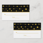 ブラック、金ゴールドフォイルモダンビーズ結婚ズ座席表 プレイスカード (正面/裏面)