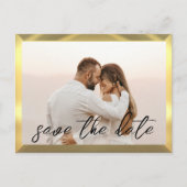 ブラック&金ゴールドフォト結婚ズ ポストカード (正面)