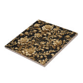 ブラック&金ゴールドフラミッシュバロック様式セラミックタイル タイル (側面)