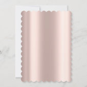 ブラック、金ゴールドフラワードレスバラ金ゴールドブライダルシャワー 招待状 (裏面)