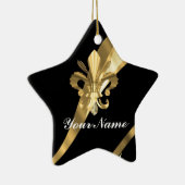 ブラック&金ゴールドフルーアデリス セラミックオーナメント (右)