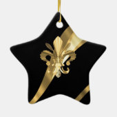 ブラック&金ゴールドフルーアデリス セラミックオーナメント (裏面)