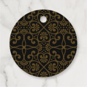 ブラック&金ゴールドフローラキンセアニェラサークルメッセージカード フェイバータグ (裏面)