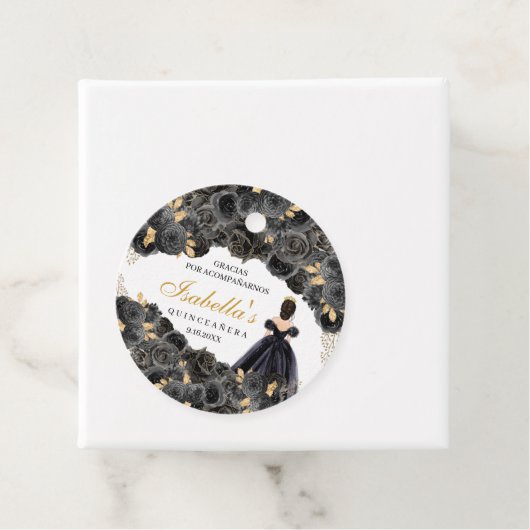 ブラック&金ゴールドフローラキンセアニェラサークル フェイバータグ (インサイチュ)