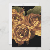 ブラック&金ゴールドフローラキンセアニェラ招待状 招待状 (裏面)