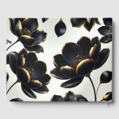 ブラック&金ゴールドフローラグリ結婚ージーズ ゲストブック (裏面)