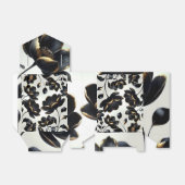 ブラック&金ゴールドフローラグリ結婚ージーズ フェイバーボックス (折り畳みなし)