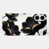 ブラック&金ゴールドフローラグレージュダークエレガントムーディーズ Case-Mate iPhoneケース (裏面 (横))