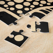 ブラック&金ゴールドフローラマンダラビューティフルスタイリッシュシック ジグソーパズル (側面)