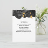 ブラック/金ゴールドフローラ結婚の詳細エンクロージャカード エンクロージャーカード (スタンド正面)