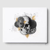 ブラック&金ゴールドフローラ結婚ゴシックのゲストブック ゲストブック (裏面)