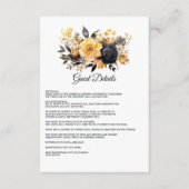 ブラック&金ゴールドフローラ結婚ズゲスト詳細 エンクロージャーカード (正面)