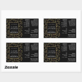 ブラック&金ゴールドフローラ4 OZコスメティックボトルラベル 長方形シール (シート)