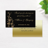 ブラック、金ゴールドフローラ、蝶結婚式の引き出物ラベル (デスク)