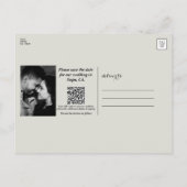 ブラック&金ゴールドフローラGreigeウェディング日付を保存 案内ポストカード (裏面)