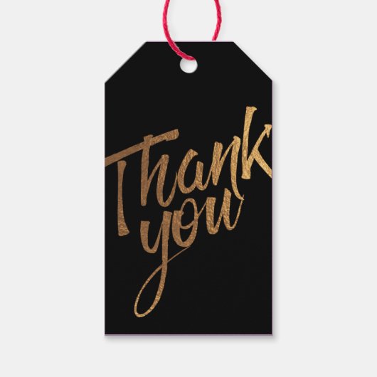 ブラック&金ゴールドフ結婚レックスの感謝ギフトラベル ギフトタグ (正面)