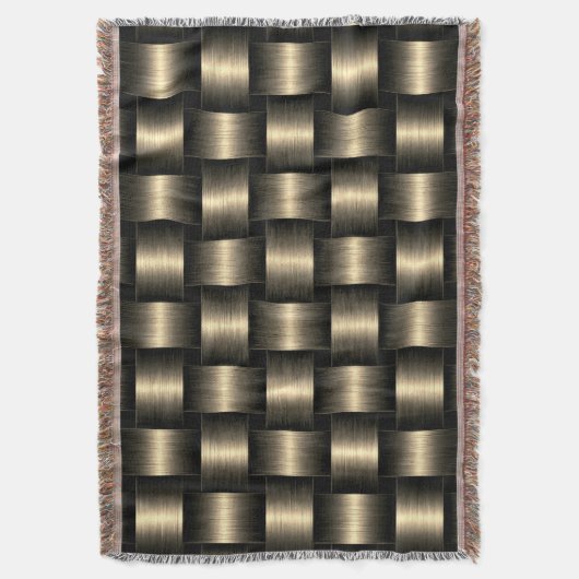 ブラック&金ゴールドブランケットゴールデンラティス スローブランケット (正面縦)