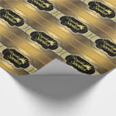 ブラック&金ゴールドプリンスベビーシャワーラッピング紙 ラッピングペーパー (角)