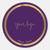 ブラック&金ゴールドプレミアムチョコレートビジネスステッカー ラウンドシール (正面)