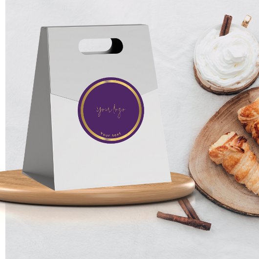 ブラック&金ゴールドプレミアムチョコレートビジネスステッカー ラウンドシール