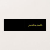 ブラック&金ゴールドプロフェッショナルエレガントデザイン折り畳み 名刺 (外部フラット)