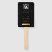 ブラック&金ゴールドプロフェッショナルフォト実在エステートエージェント ハンドファン (裏面)